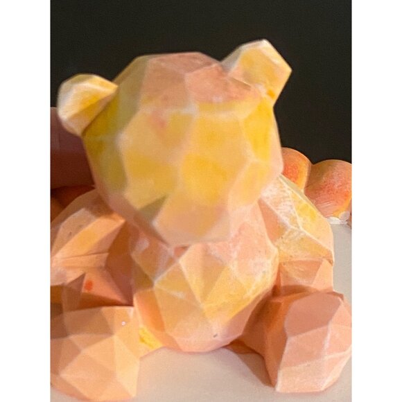 Handmade ceramic resin Geometric Teddy Bear Soap Trinket tray - Picture 3 of 5